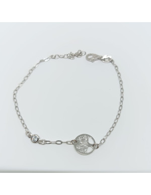 Pulseira com solitário e árvore da vida