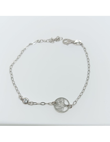 Pulseira com solitário e árvore da vida