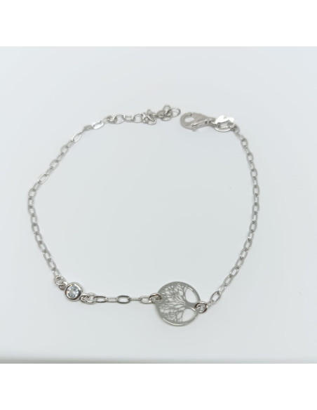 Pulseira com solitário e árvore da vida