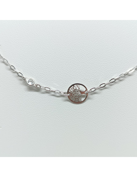 Pulseira com solitário e árvore da vida