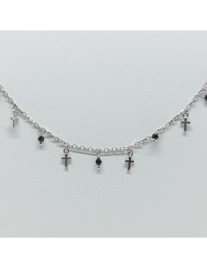 Pulseira cruzes e cristais 2