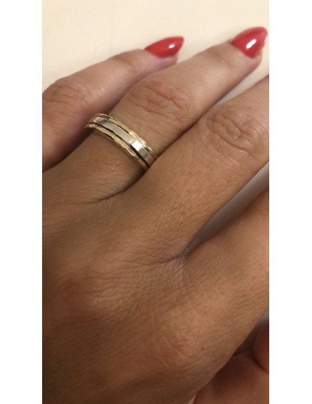 Aliança prata e ouro