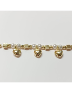 Colar corações e pérolas 2