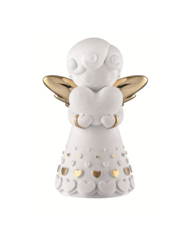 Anjo dourado com coração