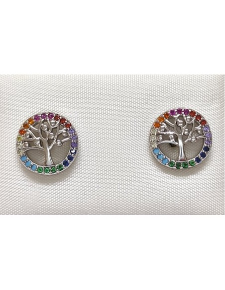 Brinco árvore da vida colorida