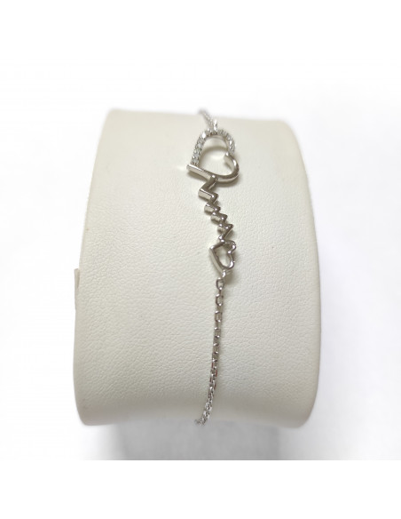 Pulseira malha coração linha da vida
