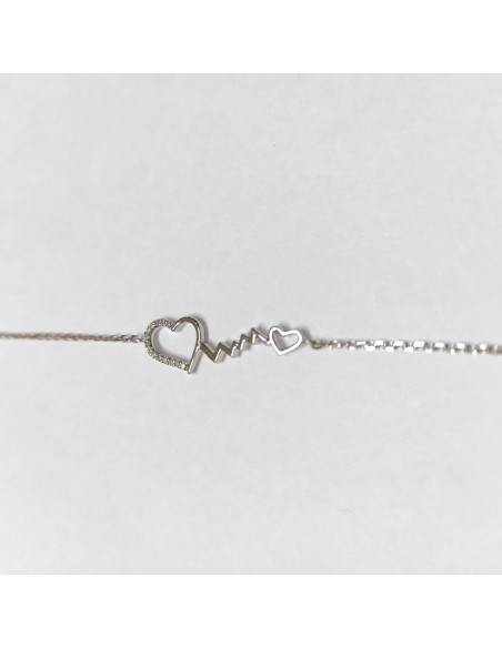 Pulseira malha coração linha da vida