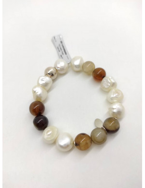 Pulseira pérola e pedras
