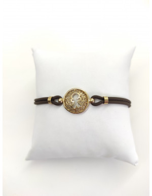Pulseira cauchu com menino filigrana
