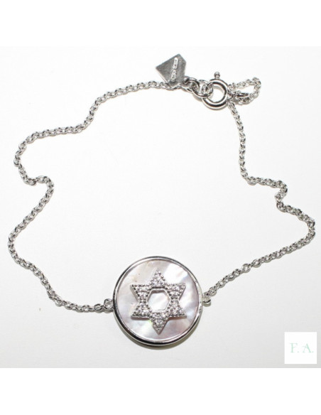 Pulseira malha com madre pérola e estrela