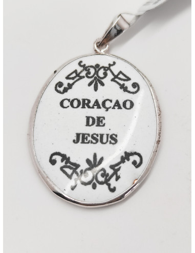 Medalha com esmalte Coração de Jesus