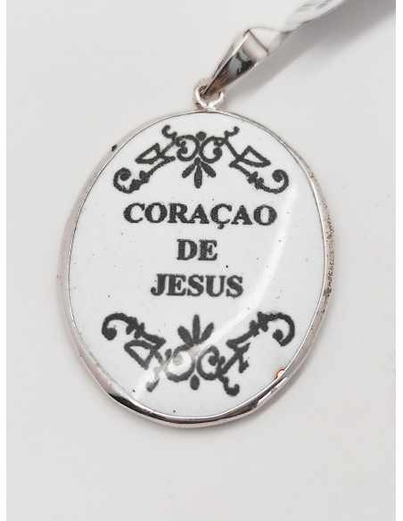 Medalha com esmalte Coração de Jesus