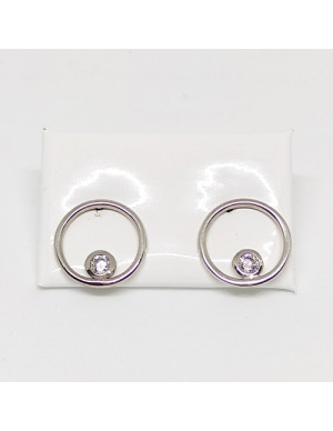 Brincos com argola e zircónia
