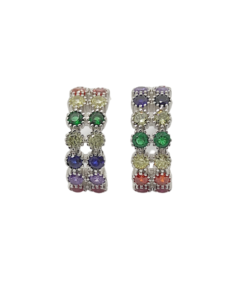 Brinco com pedras multicores