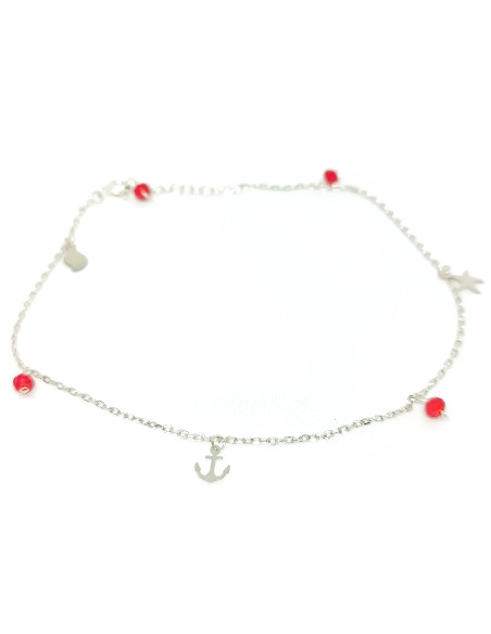 Tornozeleira âncora estrela e búzio