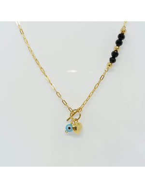 Fio com coração oco e olho grego 2