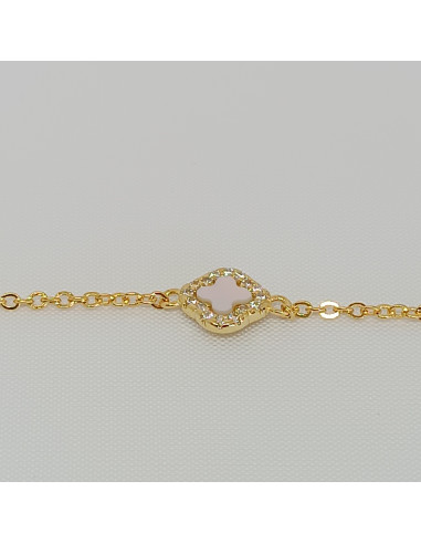 Pulseira flor madrepérola