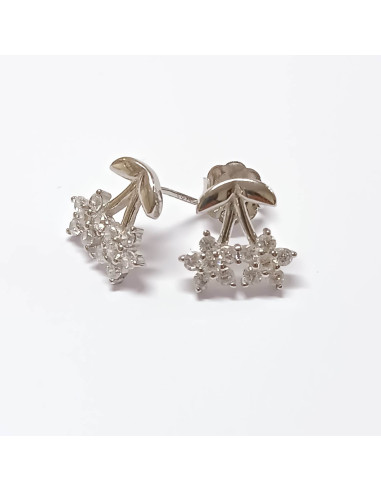 Brincos 2 flores pendentes