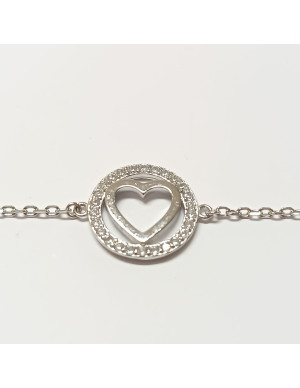 Pulseira círculo com coração