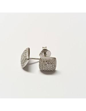 Brincos quadrado pavé com zircões