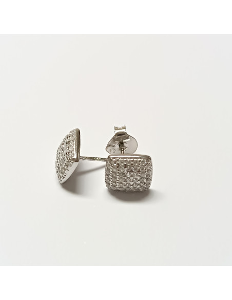 Brincos quadrado pavé com zircões