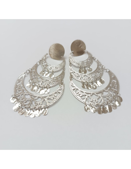 Brincos 3 camadas rendilhados