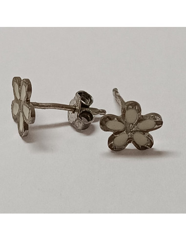 Brinco tornilho flor esmalte