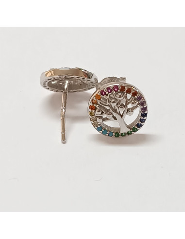 Brinco árvore da vida colorida