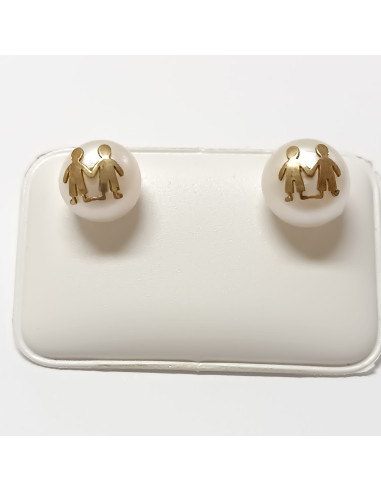 Brinco tornilho pérola meninos