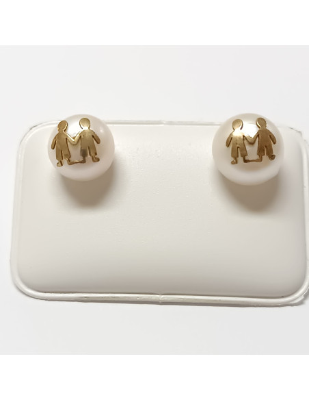 Brinco tornilho pérola meninos