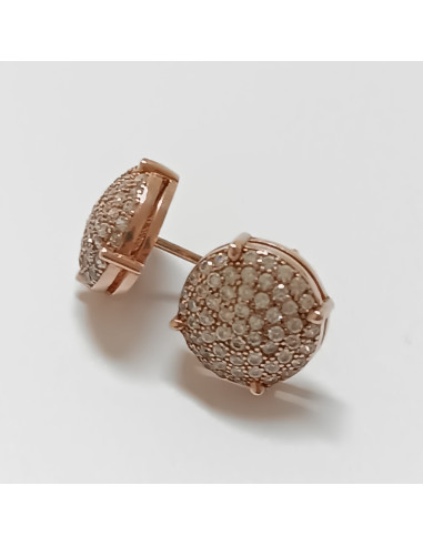Brinco tornilho rosa com zircão