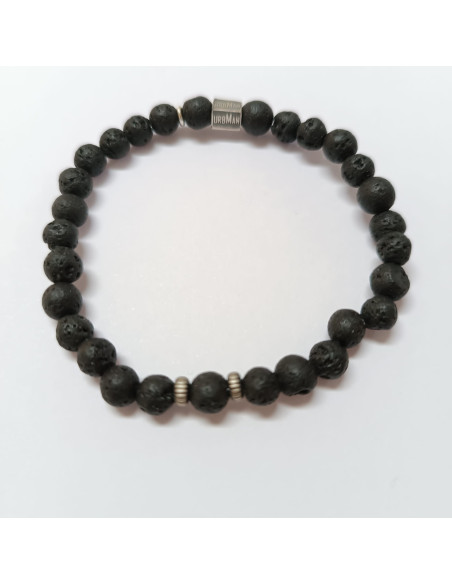 Pulseira elástica com pedras vulcânicas
