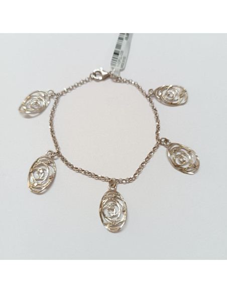 Pulseira com medalhas rendilhada