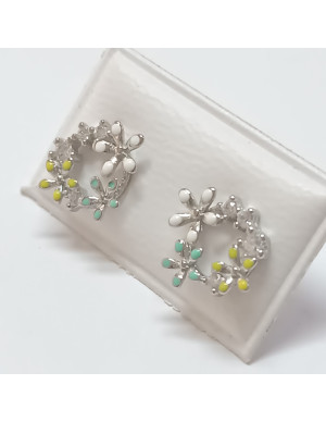 Brincos coroa flor