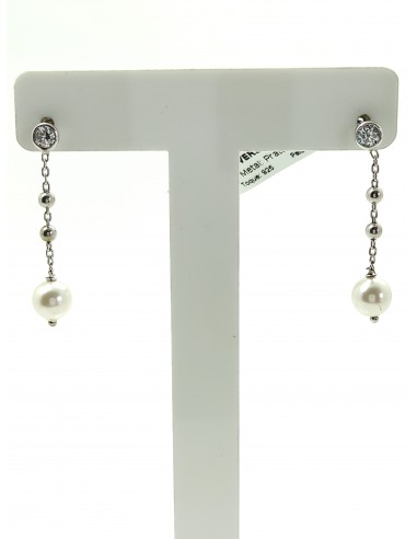 Brinco pedra pendente pérola