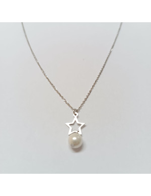 Colar estrela com pérola