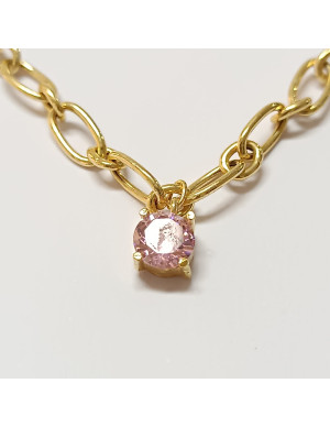 Colar prata dourada com pedras cor 2