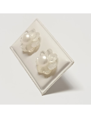 Brincos flor pérola 2