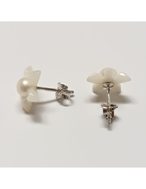 Brincos flor pérola 2