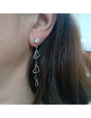 Brincos pendente 3 corações 2