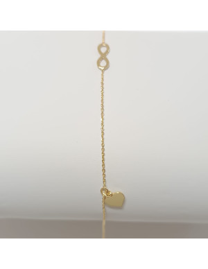 Pulseira infinito com coração