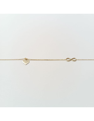 Pulseira infinito com coração 2