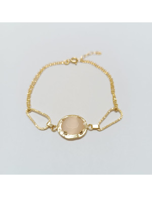 Pulseira  malha dupla com pedra 2
