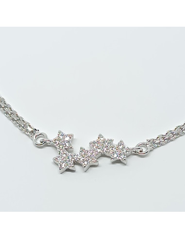 Pulseira prata com estrelas