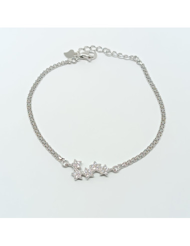 Pulseira prata com estrelas