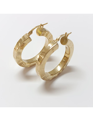 Argola canivão quadrado lapidado 29 mm