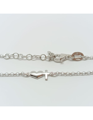 Pulseira coração e cruz 2