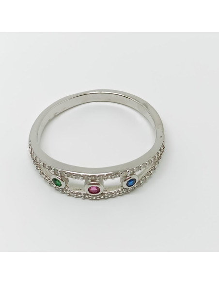 Anel pedras coloridas